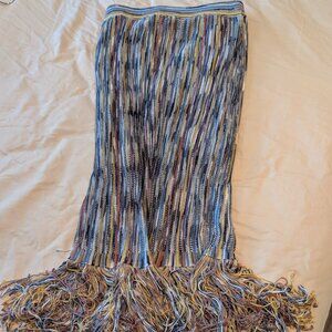 INC International Concepts Multicolor Knit Skirt with Fringe